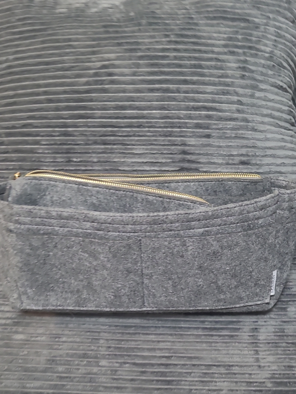 Gray Felt Travel Organizer with Exterior Pockets